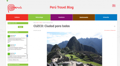 Lanzamiento Internacional del Blog de Turismo en Perú Home Blog Turismo Peru
